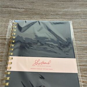 Shorthand Black and Gold Spiral Notebook